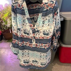 Floral Elephant Print Women's Top mp80